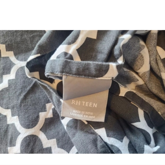Restoration Hardware Ogee Lattice *In Dark Gray* Duvet Cover Full Queen - Picture 6 of 8